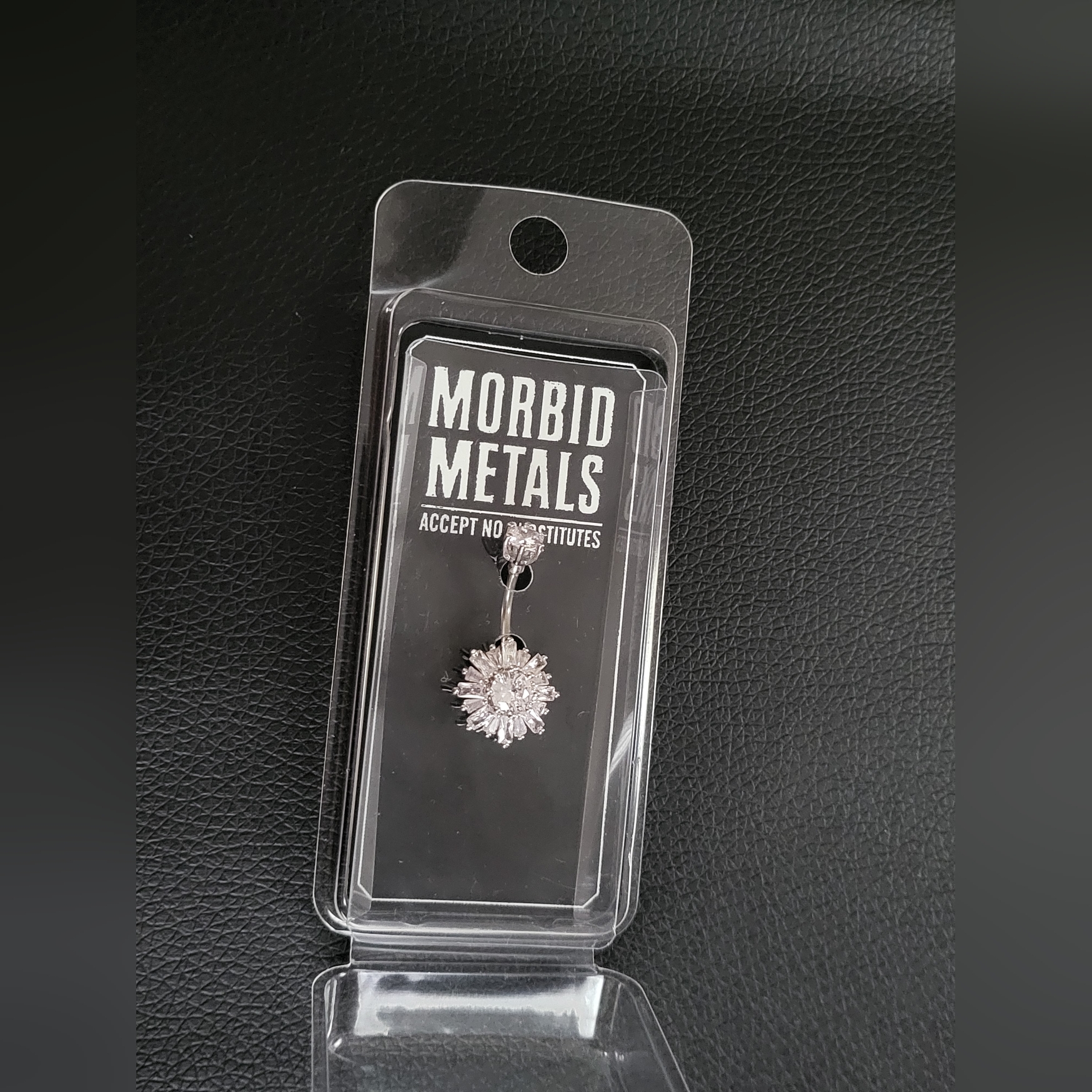 Navel Jewelry Silver Clear Crystal